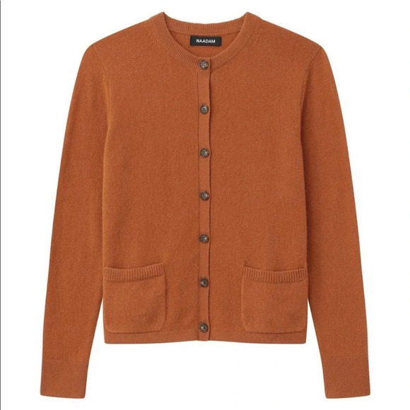 NAADAM Rust Cashmere Cardigan Size XS - Picture 2 of 16